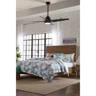 Progress Lighting Alleron Collection 4-Blade Antique Black 56-Inch DC Motor LED Urban Industrial Ceiling Fan - Damp Location Listed Application Shot Model P250009-182-30
