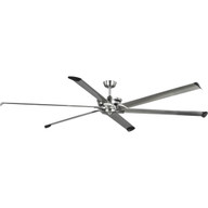 Progress Lighting Ceiling Fans Light - Huff Collection Indoor/Outdoor 96" Six-Blade Brushed Nickel Ceiling Fan - Model P250030-009