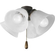 Progress Lighting Ceiling Fans Light - AirPro Collection Four-Light Ceiling Fan Light - Model P2643-20WB
