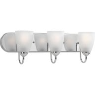 Progress Lighting Bath & Vanity Light - Gather Collection Three-Light Polished Chrome Etched Glass Traditional Bath Vanity Light - Model P2708-15