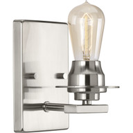 Progress Lighting Bath & Vanity Light - Debut Collection One-Light Brushed Nickel Farmhouse Bath Vanity Light - Model P300008-009