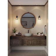 Progress Lighting Judson Collection One-Light Antique Bronze Clear Glass Farmhouse Bath Vanity Light - Damp Location Listed Application Shot Model P300080-020
