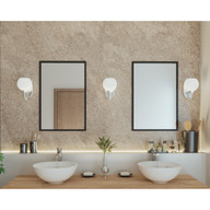 Progress Lighting Carisa Collection One-Light Brushed Nickel Opal Glass Mid-Century Modern Bath Vanity Light - Damp Location Listed Application Shot Model P300084-009