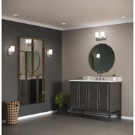 Progress Lighting Merry Collection Two-Light Brushed Nickel and Etched Glass Transitional Style Bath Vanity Wall Light - Damp Location Listed Application Shot Model P300328-009