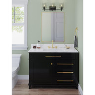 Progress Lighting Calais Collection Three-Light Matte Black Clear Glass New Traditional Bath Vanity Light - Damp Location Listed Application Shot Model P300362-31M
