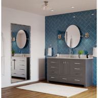 Progress Lighting Singleton Collection One-Light 7.62" Brushed Nickel Farmhouse Vanity Light with Clear Glass Shade - Damp Location Listed Application Shot Model P300395-009