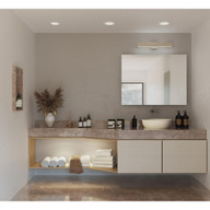 Progress Lighting Semblance Collection 24 in. Brushed Nickel Medium Modern 3CCT Integrated LED Linear Vanity Light - Damp Location Listed Application Shot Model P300406-009-CS