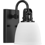 Progress Lighting Bath & Vanity Light - Preston Collection One-Light Coastal Matte Black Bath and Vanity Light - Model P300426-31M
