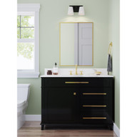 Progress Lighting Vertex Collection Two-Light Matte Black Etched White Glass Contemporary Bath Light - Damp Location Listed Application Shot Model P300462-31M