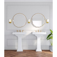 Progress Lighting Adley Collection One-Light Satin Brass Etched Opal Glass New Traditional Bath Vanity Light - Damp Location Listed Application Shot Model P300465-012