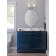 Progress Lighting Adley Collection Two-Light Brushed Nickel Etched Opal Glass New Traditional Bath Vanity Light - Damp Location Listed Application Shot Model P300466-009