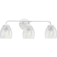 Progress Lighting Bath & Vanity Light - Quillan Collection Three-Light White Plaster Transitional Bath & Vanity Light - Model P300490-197