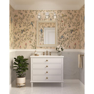 Progress Lighting Quillan Collection Three-Light White Plaster Transitional Bath & Vanity Light - Damp Location Listed Application Shot Model P300490-197