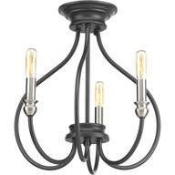 Progress Lighting Close-to-Ceiling Light - Whisp Collection Three-Light Semi-Flush Convertible - Model P350042-143