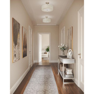 Progress Lighting Inspire Collection Brushed Nickel Three-Light 18" Semi-Flush Mount - Damp Location Listed Application Shot Model P350168-009