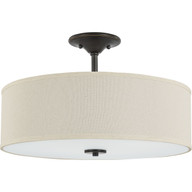 Progress Lighting Close-to-Ceiling Light - Inspire Collection Antique Bronze Three-Light 18" Semi-Flush Mount - Model P350168-020