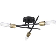 Progress Lighting Close-to-Ceiling Light - Astra Collection Three-Light 18" Antique Bronze Modern Semi-Flush Mount Light - Model P350225-020