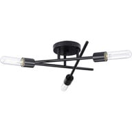 Progress Lighting Close-to-Ceiling Light - Astra Collection Three-Light 18" Matte Black Modern Semi-Flush Mount Light - Model P350225-31M