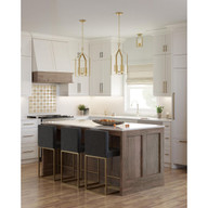 Progress Lighting Vertex Collection One-Light Brushed Gold Clear Glass Contemporary Semi-Flush Mount - Damp Location Listed Application Shot Model P350258-191