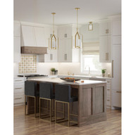 Progress Lighting Vertex Collection One-Light Brushed Gold Etched White Contemporary Semi-Flush Mount - Damp Location Listed Application Shot Model P350259-191