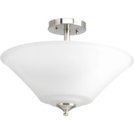 Progress Lighting Close-to-Ceiling Light - Joy Collection Three-Light 16-5/8" Semi-Flush Convertible - Model P3864-09