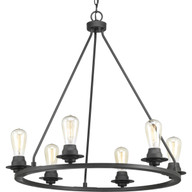 Progress Lighting Chandeliers Light - Debut Collection Six-Light Graphite Farmhouse Chandelier Light - Model P400015-143