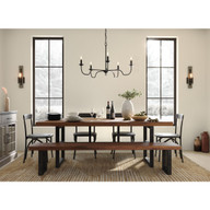 Progress Lighting Canebrake Collection Five-Light Matte Black Farmhouse Chandelier Light - Dry Location Listed Application Shot Model P400291-31M