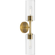 Progress Lighting Wall Bracket Light - Cofield Collection Two-Light Vintage Brass Transitional Wall Bracket - Model P710115-163
