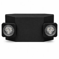 2 Head Emergency Fixture MR16 type, with Battery, Black Housing, 120-277V