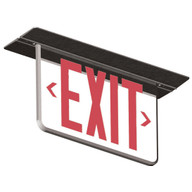 Black LED Exit Sign – Clear Panel, Red Letters
