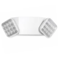 LED emergency light, 90-minute battery backup, dual adjustable heads, white finish