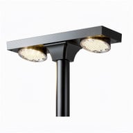 Solar LED Dual Head Post Top Light w/ Rotatable Lights - Dusk To Dawn - Remote Programmable - Extremely Bright - Commercial Grade - 40 Watt - 4800 Lumen Output - Warm White/Daylight Color Switchable