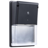 20W LED Turtle Friendly Wall Pack, 120-277V, Black Finish, photocell included, clear lens, studio image