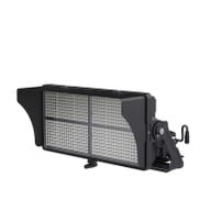 LED stadium flood light, black housing, high lumen output, studio image