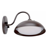 LED outdoor gooseneck wall light, 12W, 1000 lumens, 5000K daylight, bronze finish with integrated photocell, studio image.