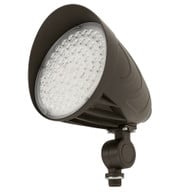 LED landscape flood light with knuckle mount, watt selectable 20W 26W 35W, 5000 lumens max, color selectable 3000K 4000K 5000K, 120-277V, studio image
