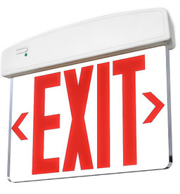 アルミニウム LED EXIT サイン Edge-Lit Exit Sign – Aluminum, Clear Panel, Red Text