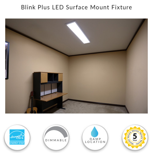 Blink Linear 5.5" x 24" LED Surface Mounted Light Fixtures - 22 Watt - 1870 Lumens - 5000K Daylight Color Temperature