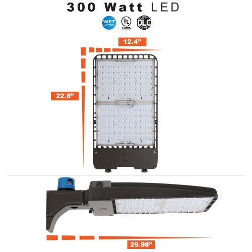 LED Parking Lot Light - Pole Mount with Photocell - 350 Watt and 5000K