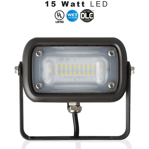 LED Up Light, 3000K Soft White  - Can be used for all LED Outdoor Flood Light Requirements, 15 Watt - 1500 Lumens,  With Adjustable U-Bracket Yoke Mount