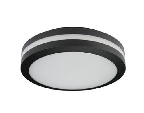 Superior Lighting 5241-LE1200W-BW - Black Round LED Bulkhead Light - Ceiling or Wall Mount - Outdoor Wet Location UL Listed - 14 Watt - 1350 Lumens - 3000K