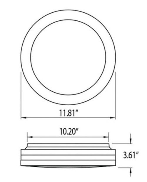 Black Round LED Bulkhead Light - Ceiling or Wall Mount - Outdoor Wet Location UL Listed - 14 Watt - 1350 Lumens - 3000K