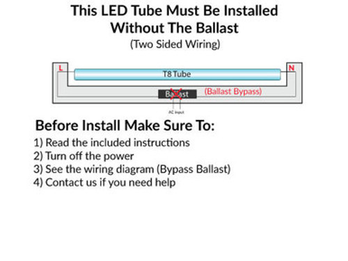 LED T8 Linear Retrofit Bulb - 2 Foot - 9 Watt - 1150 Lumens - 3500K Neutral White - Ballast Bypass Only