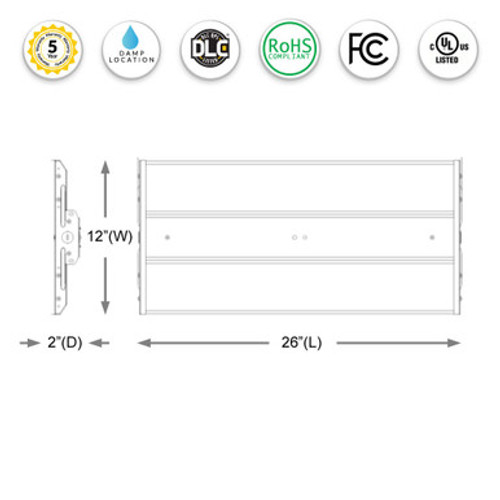 110 Watt LED Adjustable Highbay - 1 x 2 Foot - 15000 Lumens - 5000K Daylight - 120-277V