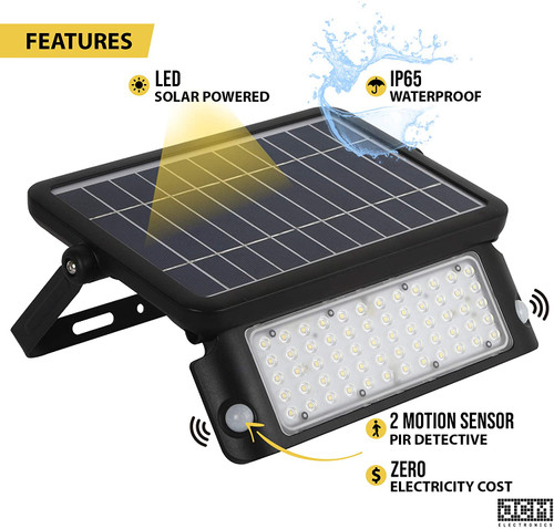 Solar LED Adjustable Wall Pack Flood Light - 10 Watt Solar