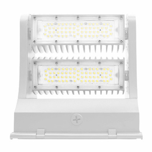 60 Watt LED Rotatable Wallpack - 8100 Lumens - Color Selectable 30K/40K/50K - 120-277V - White Finish