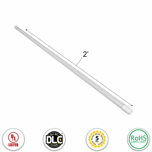 24 Inch T8 LED Hybrid Lamps, 10 Watt, 1200 Lumens, 3000K Soft White -  Works with existing electronic T8 ballasts or without ballasts, Frosted Lens