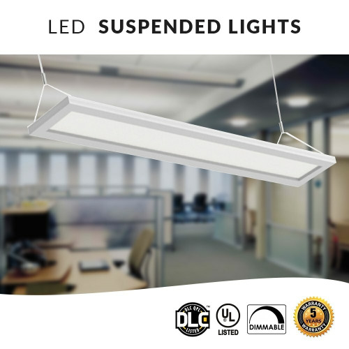 LED Suspended Up/Down Flat Panel Lights  - 40 Watt  (20W Up and 20W Down) -  Color Selectable - 35K/40K/50K