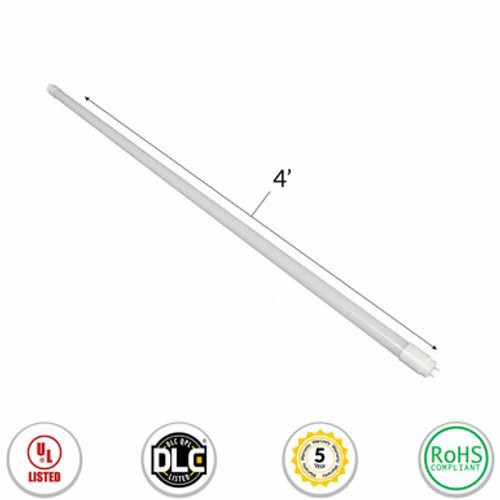 LED T8 Universal Retrofit Bulb - 4 Foot - 15 Watt - 1900 Lumens - 3000K Soft White - Electronic T8 Ballast Compatible & Bypass Ballast - Frosted