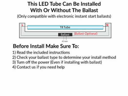 Westgate T8-EZ6-GS-4FT-15W-30K-F - LED T8 Universal Retrofit Bulb - 4 Foot - 15 Watt - 1900 Lumens - 3000K Soft White - Electronic T8 Ballast Compatible & Bypass Ballast - Frosted